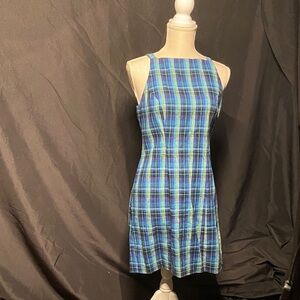 All that Jazz Blue and Green Plaid Mini Dress